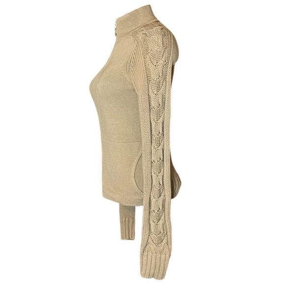 A/X Armani Exchange Tan Full Zip Mock Neck Long Sleeve Sweater Sz S - Picture 3 of 8